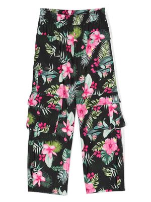 Monnalisa floral-print cargo pants - Black