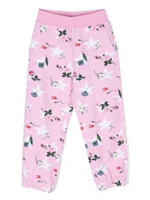 Monnalisa floral-print cotton blend track pants - Pink