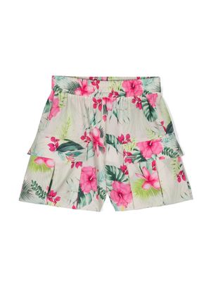 Monnalisa floral-print cotton shorts - Neutrals