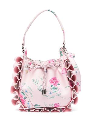 Monnalisa floral-print ruffle-detail shoulder bag - Pink