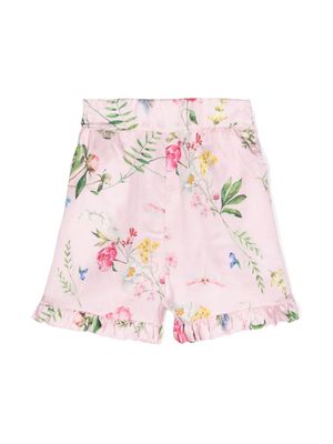 Monnalisa floral-print ruffled shorts - Pink