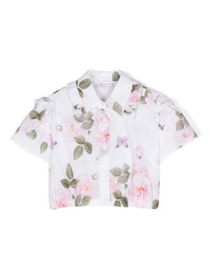 Monnalisa floral-print shirt - White