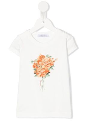 Monnalisa floral-print short-sleeved T-shirt - White