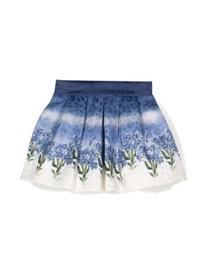 Monnalisa floral-print skirt - Blue