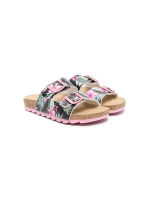 Monnalisa floral-print slides - Pink