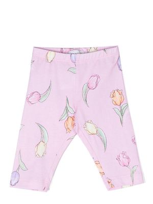 Monnalisa floral-print stretch-cotton leggings - Pink
