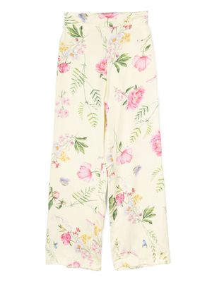 Monnalisa floral-print wide-leg trousers - Yellow