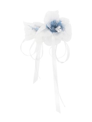 Monnalisa floral ribbon hair clip - White