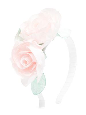 Monnalisa flower-detailing silk headband - Pink