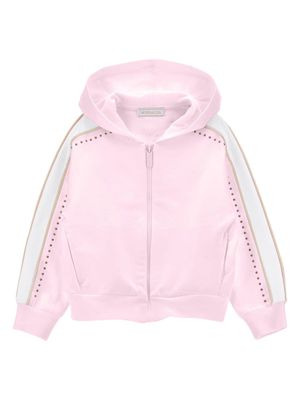 Monnalisa flower-print cotton-blend hoodie - Pink