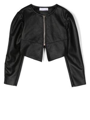Monnalisa front zip-fastening jacket - Black