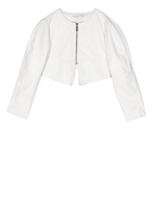 Monnalisa front zip-fastening jacket - White