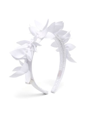 Monnalisa Frou Frou bow-detail headband - White