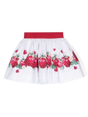 Monnalisa fruit-print cotton skirt - White