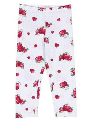 Monnalisa fruit-print elasticated-waistband leggings - White