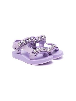 Monnalisa gem-detailed sandals - Purple