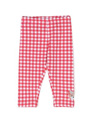 Monnalisa gingham-check stretch-cotton leggings - Red