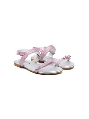 Monnalisa glitter-detailed sandals - Pink