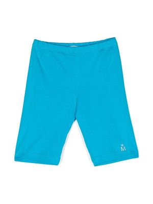 Monnalisa glitter-logo detail cycling shorts - Blue