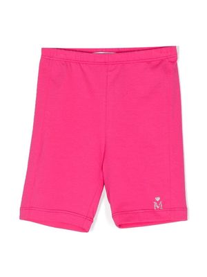 Monnalisa glitter-logo detail cycling shorts - Pink