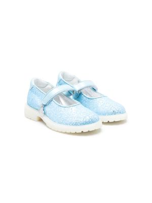 Monnalisa glittered flat ballerina shoes - Blue
