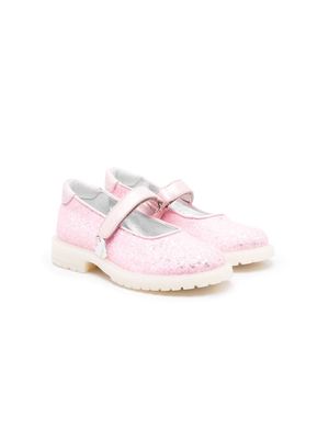 Monnalisa glittered flat ballerina shoes - Pink