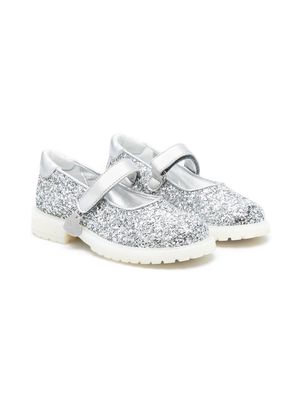 Monnalisa glittered flat ballerina shoes - Silver