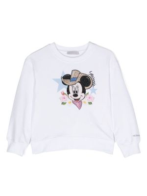 Monnalisa graphic-print cotton-blend sweatshirt - White