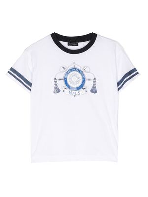 Monnalisa graphic-print cotton short-sleeve T-shirt - White