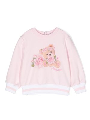 Monnalisa graphic-print cotton sweatshirt - Pink