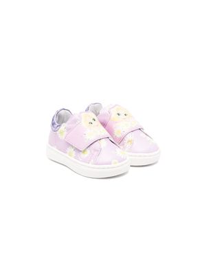 Monnalisa graphic-print leather sneakers - Purple