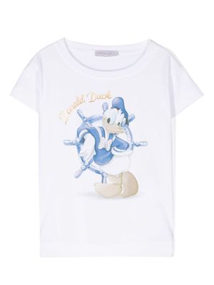 Monnalisa graphic-print rhinestone-embellished T-shirt - White