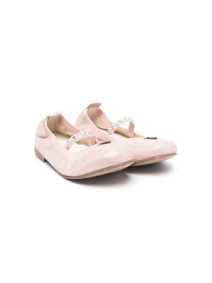 Monnalisa heart-charm ballerinas shoes - Pink