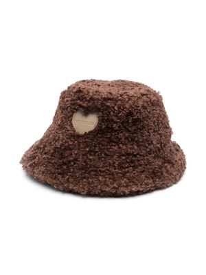 Monnalisa heart-patch bucket hat - Brown