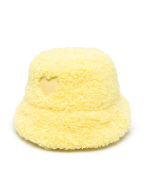 Monnalisa heart-patch bucket hat - Yellow