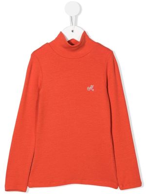 Monnalisa high neck sweatshirt - Orange