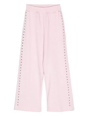 Monnalisa high-waist wide-leg track pants - Pink