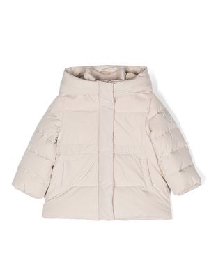 Monnalisa hooded padded-down coat - Neutrals