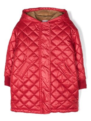 Monnalisa hooded quilted coat - Red