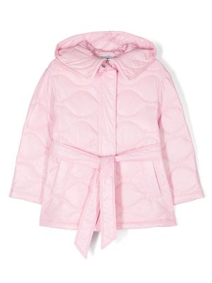Monnalisa hooded quilted jacket - Pink