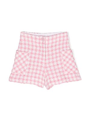 Monnalisa houndstooth bouclé shorts - White