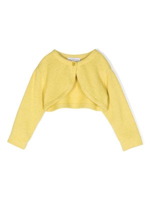 Monnalisa intarsia-knit cropped cardigan - Yellow