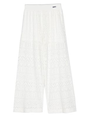 Monnalisa laser-cut straight-leg trousers - White