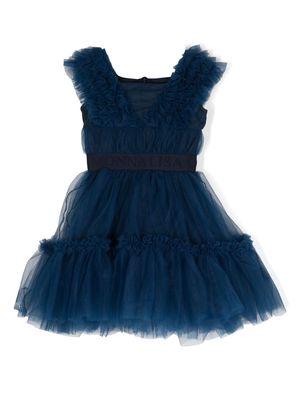 Monnalisa layered sleeveless tulle dress - Blue