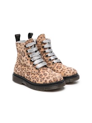 Monnalisa leopard-print ankle boots - Brown