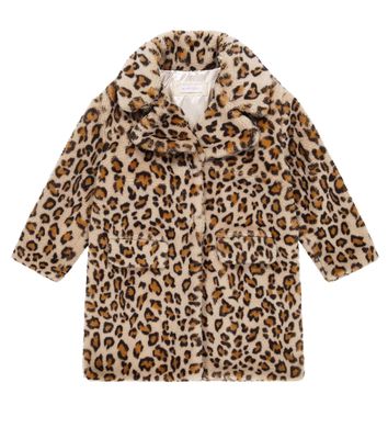 Monnalisa Leopard-print faux fur coat