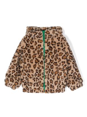 Monnalisa leopard-print faux-fur jacket - Brown