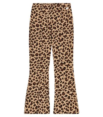 Monnalisa Leopard-print jersey flared pants