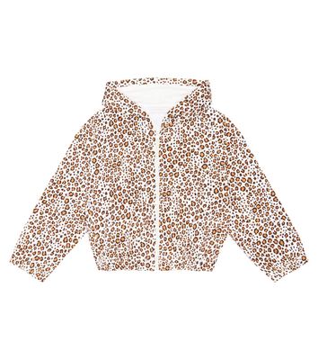 Monnalisa Leopard-print jersey zip-up hoodie