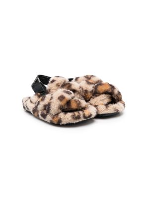 Monnalisa leopard-print slingback-strap sandals - Neutrals